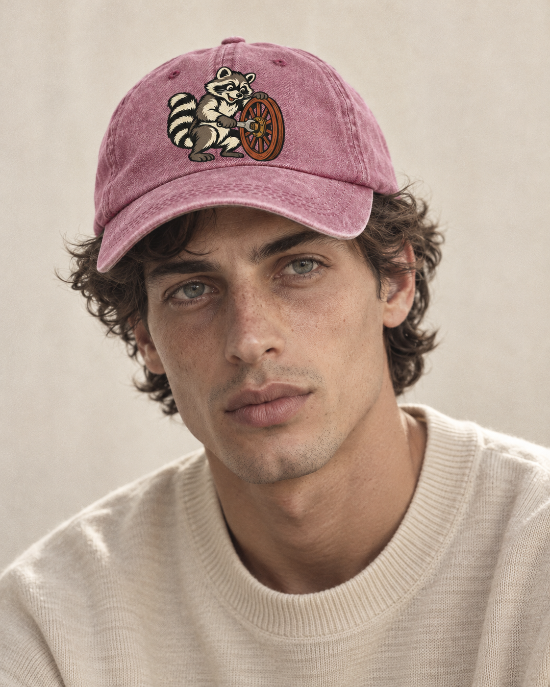 Model wearing the cap