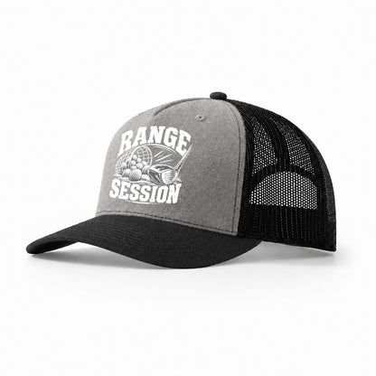Range Session Golf Life Trucker Hat – Grey Black
