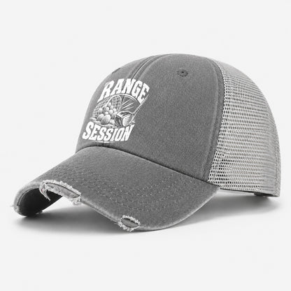 Range Session Golf Life Washed Trucker Hat – Grey