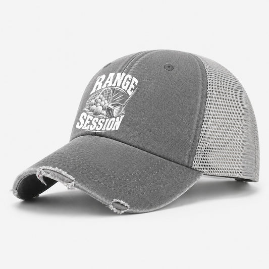 Range Session Golf Life Washed Trucker Hat – Grey