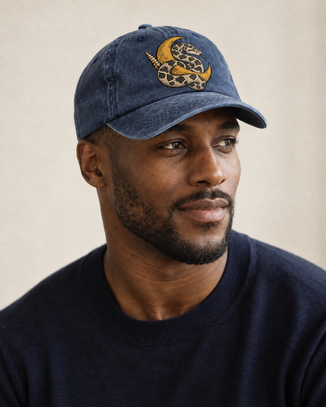 Model wearing the cap