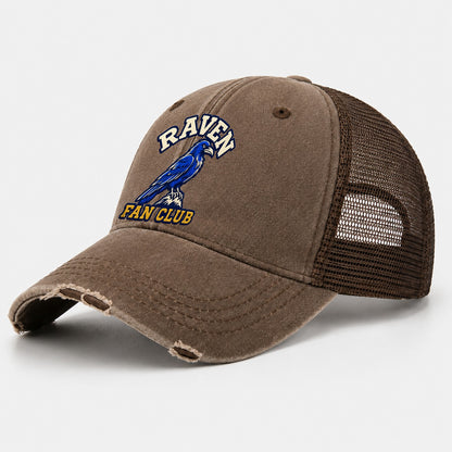 Raven Fan Club Washed Trucker Hat – Coffee