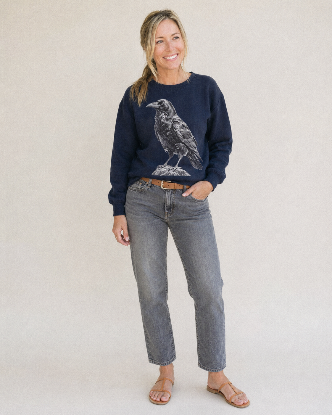 Raven Fleece Sweatshirt – studio model photo