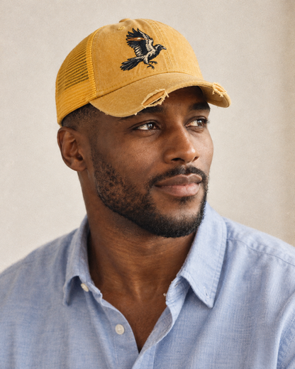 Model wearing the cap