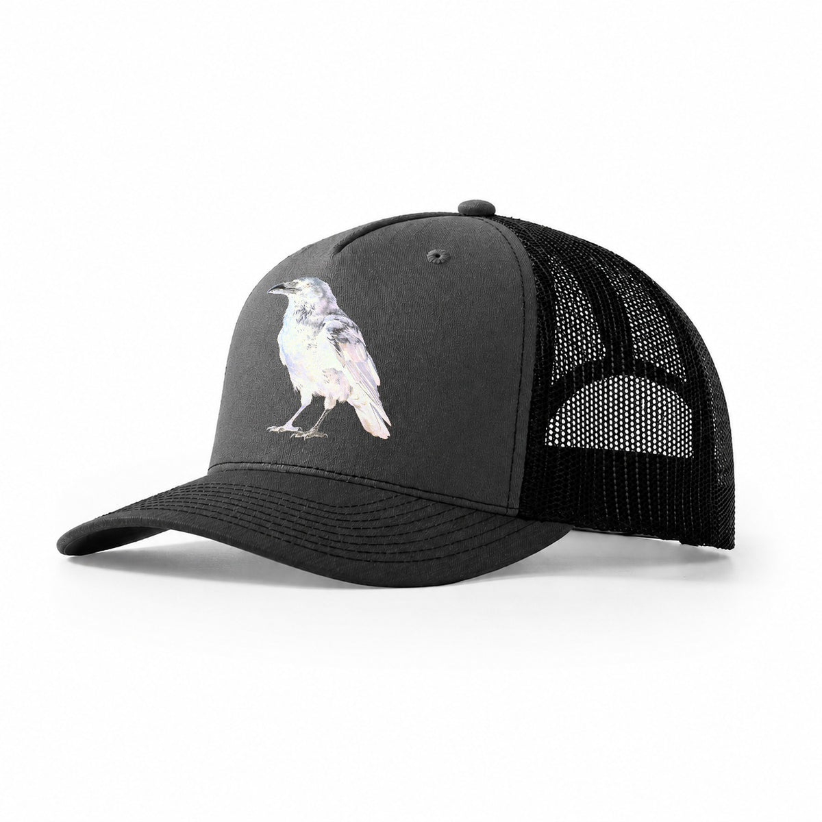 Raven Trucker Hat – Dark Grey Black
