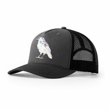 Raven Trucker Hat – Dark Grey Black