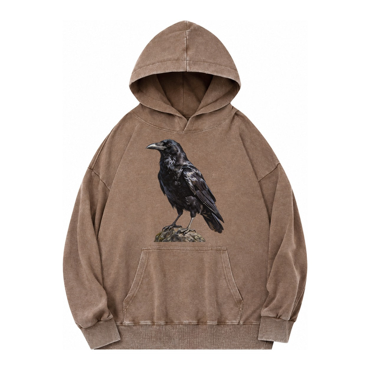 Raven Vintage Washed Hoodie – brown