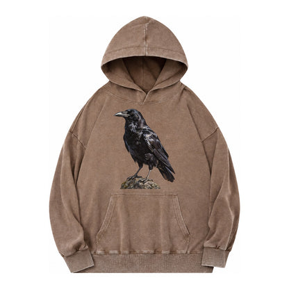 Raven Vintage Washed Hoodie – brown