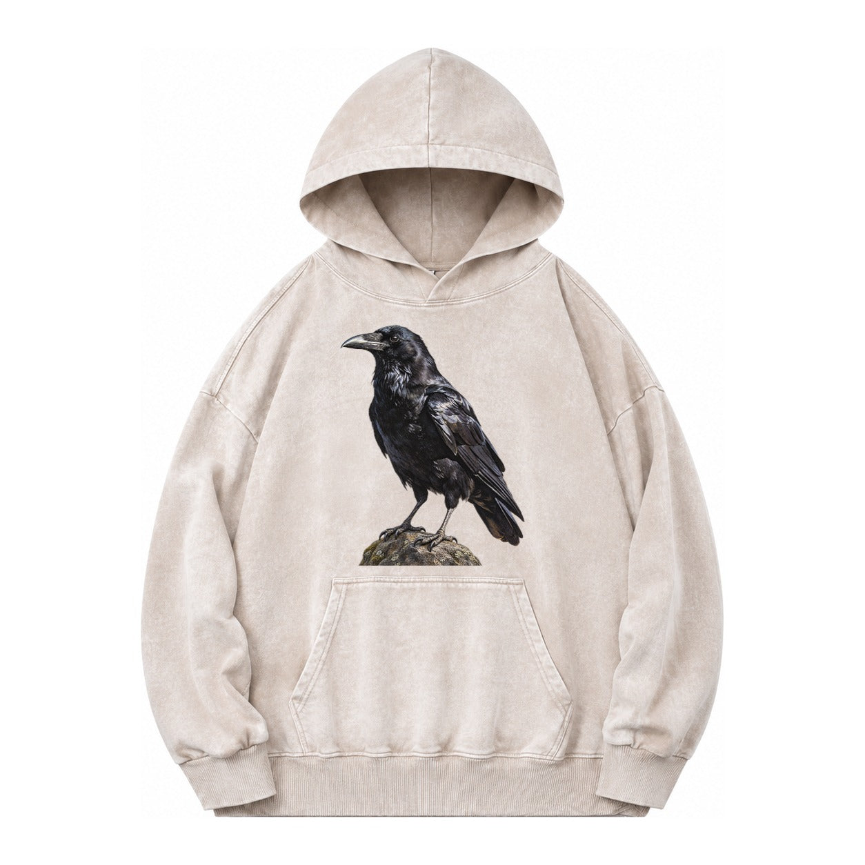 Raven Vintage Washed Hoodie – off-white