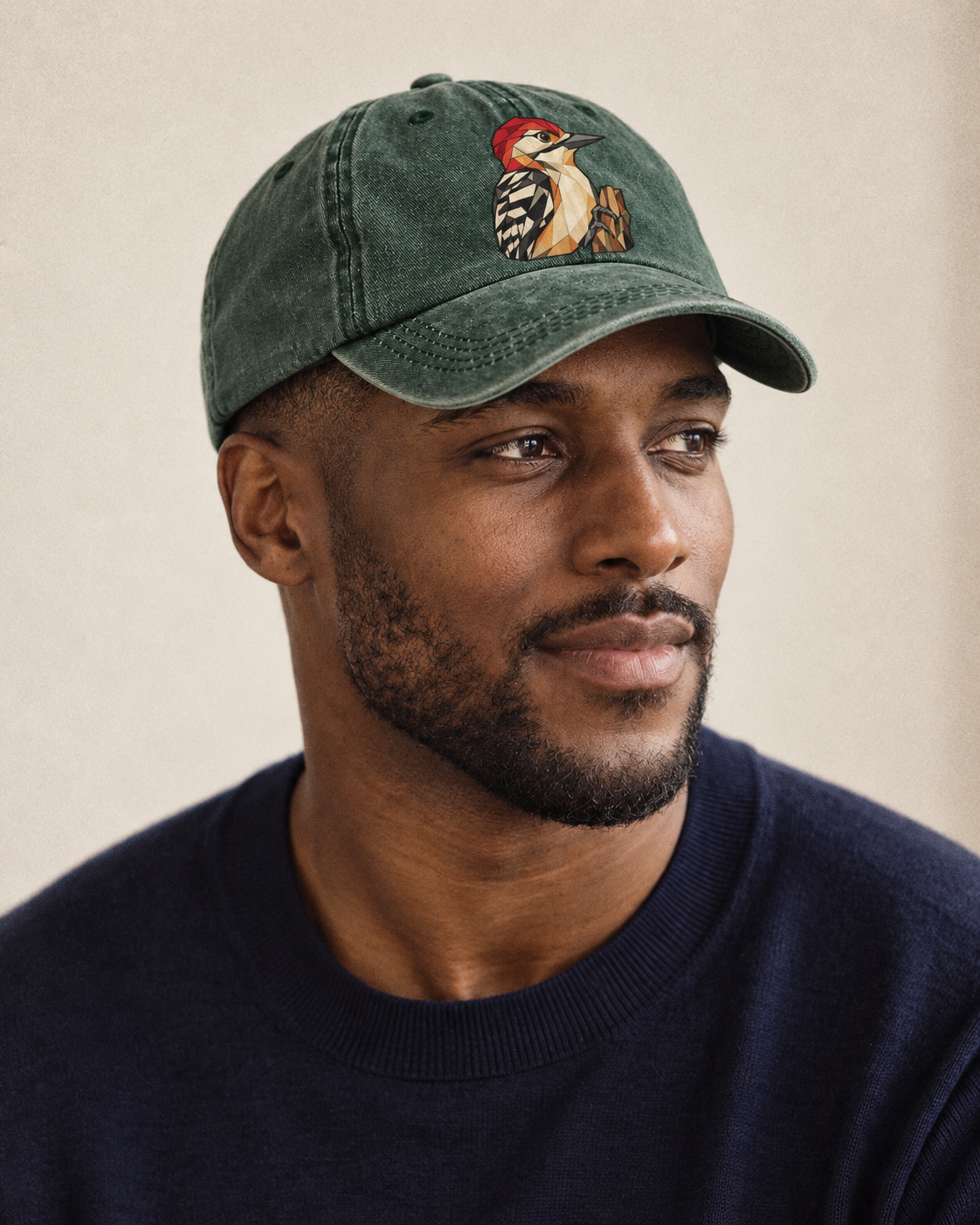 Model wearing the cap