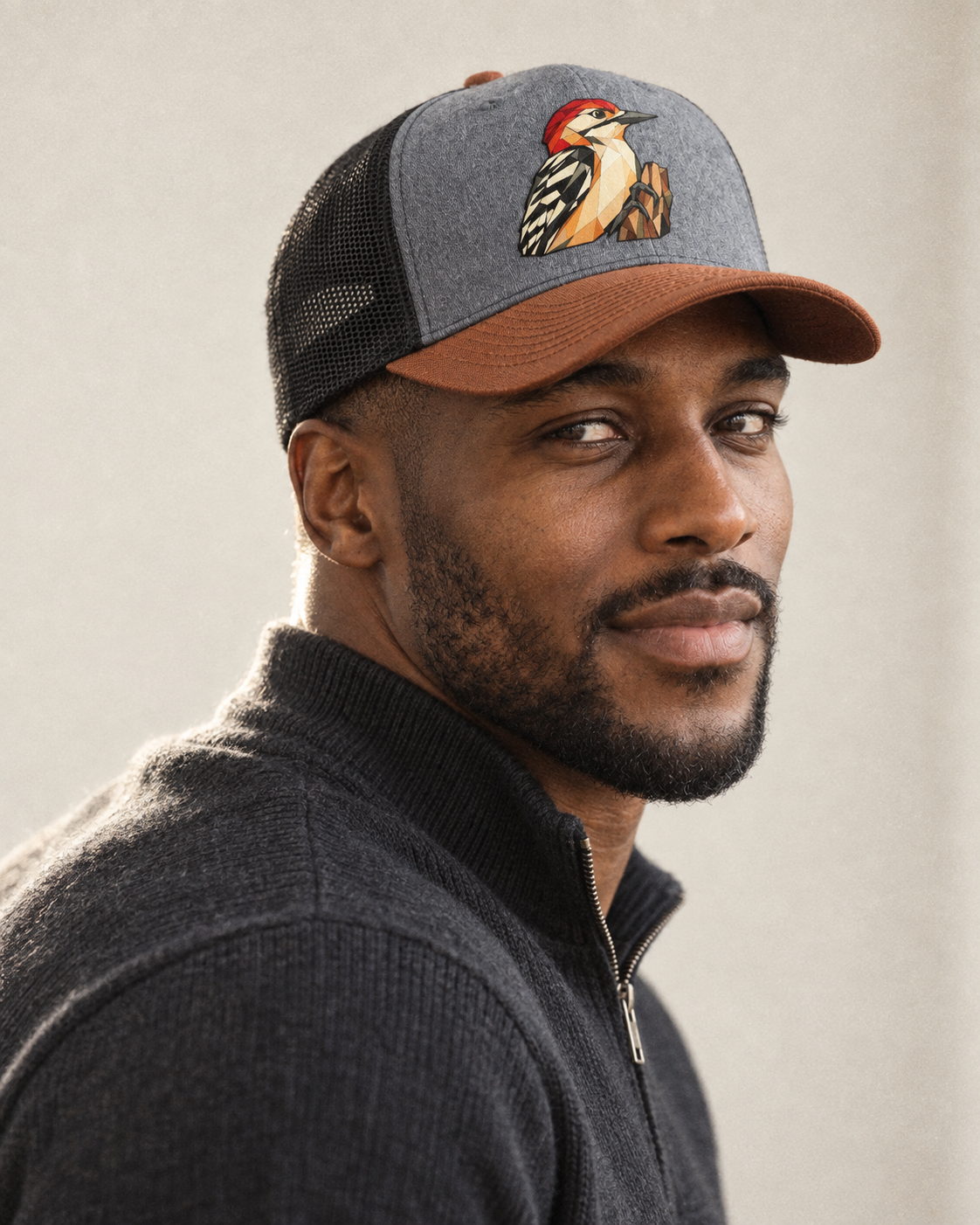 Model wearing the cap