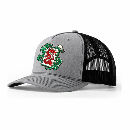Red Dragon Mahjong Game Night Trucker Hat – Sport Grey Black