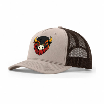 American Buffalo Frontal Portrait Trucker Hat – Khaki Brown