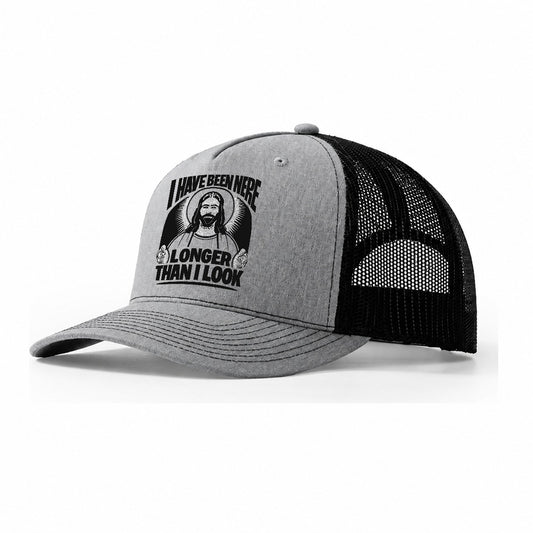 Ancient Saint Trucker Hat – Sport Grey Black