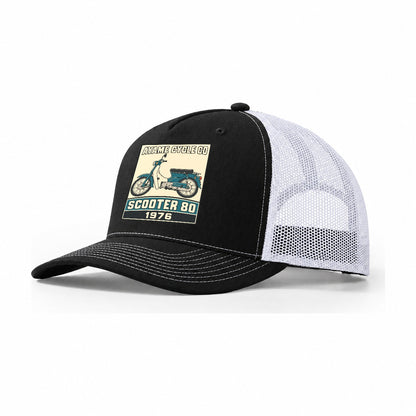 Ayame Scooter 80 Showa Speed Plates Trucker Hat – Black White