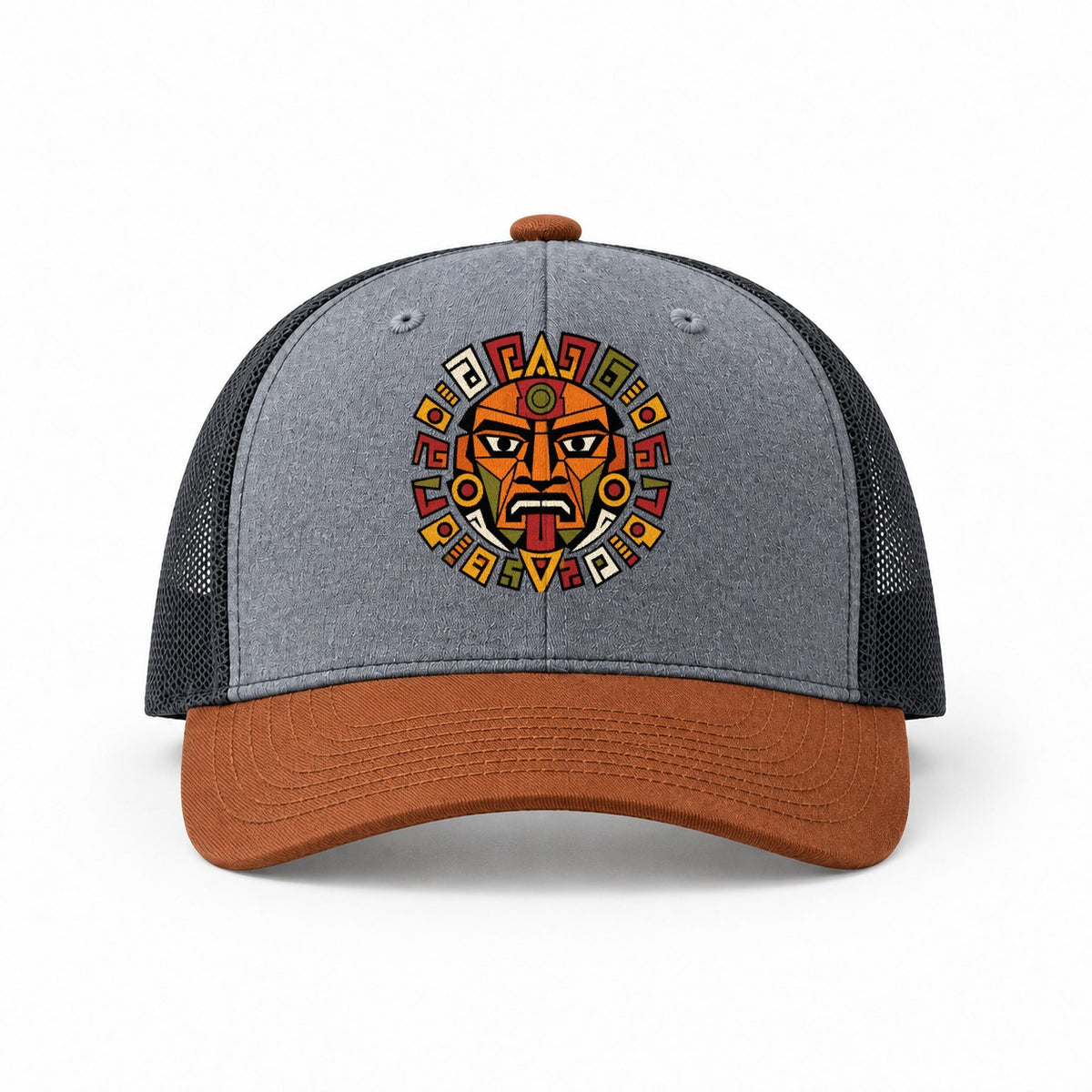 Heather Grey-Rust-Charcoal — front view