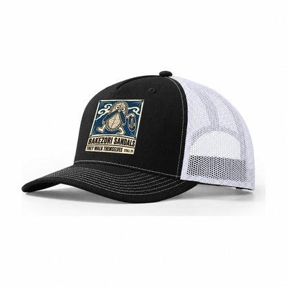 Bakezori Sandals Yokai Night Market Trucker Hat – Black White