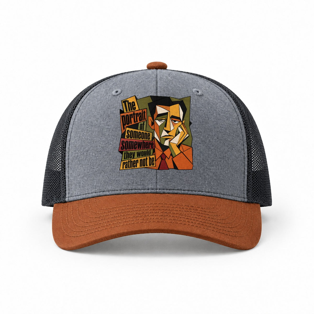 Heather Grey-Rust-Charcoal — front view