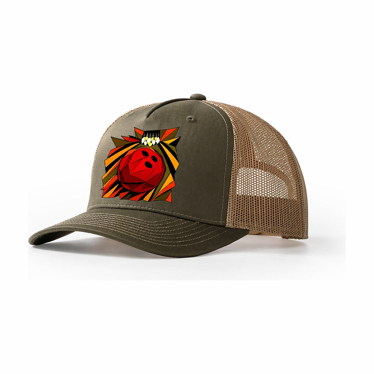 Bowling Ball Lane Roll Trucker Hat – Olive Khaki