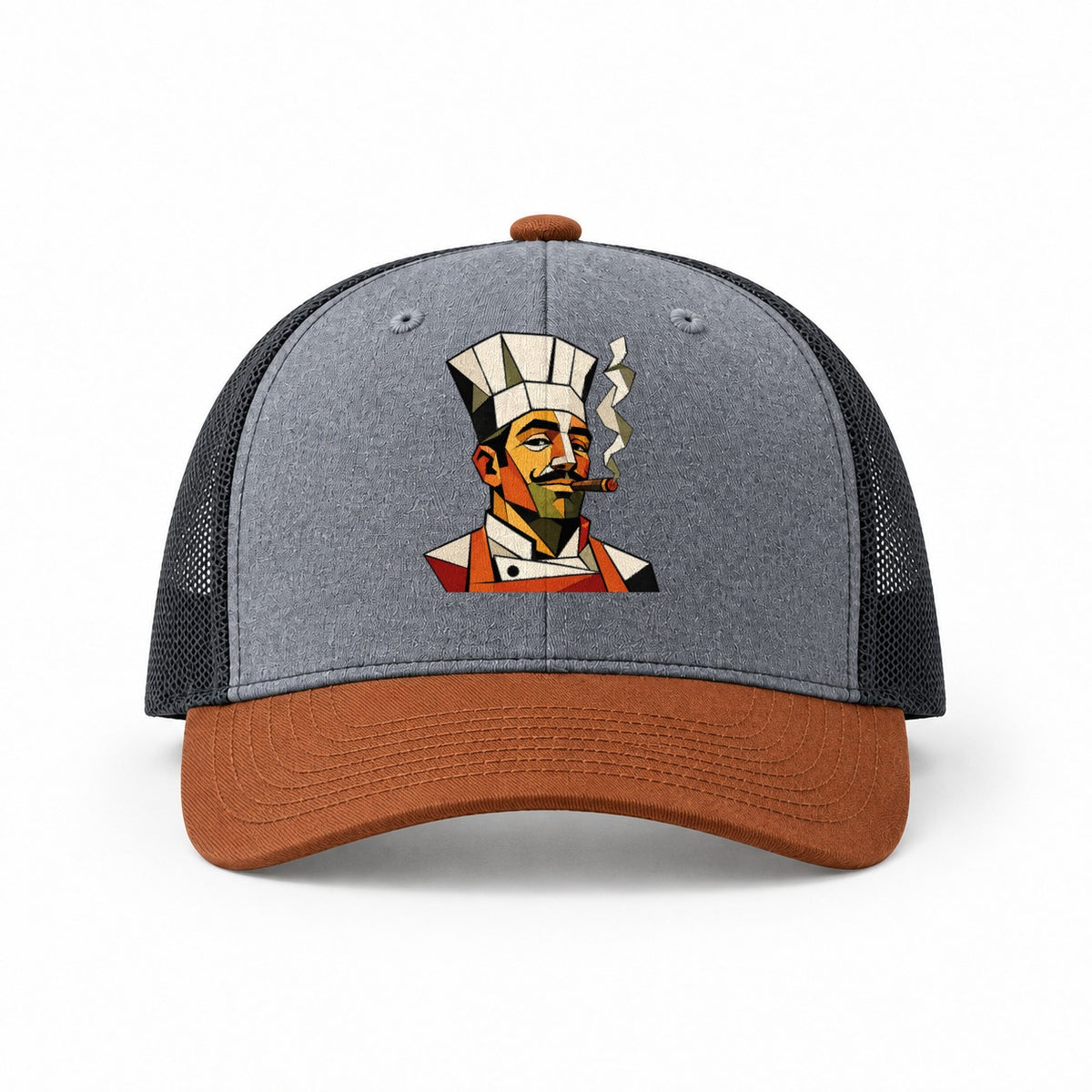 Heather Grey-Rust-Charcoal — front view