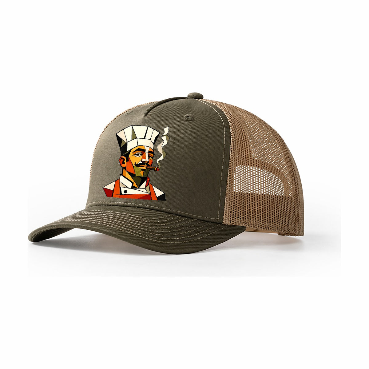 Chef Portrait Toque Trucker Hat – Olive Khaki