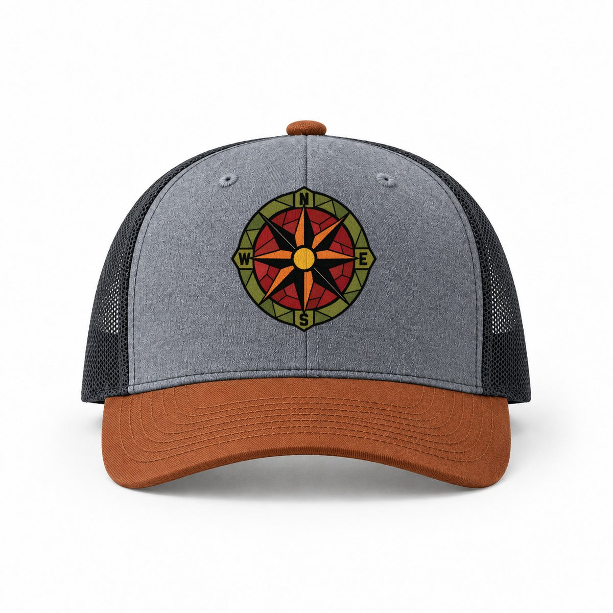 Heather Grey-Rust-Charcoal — front view