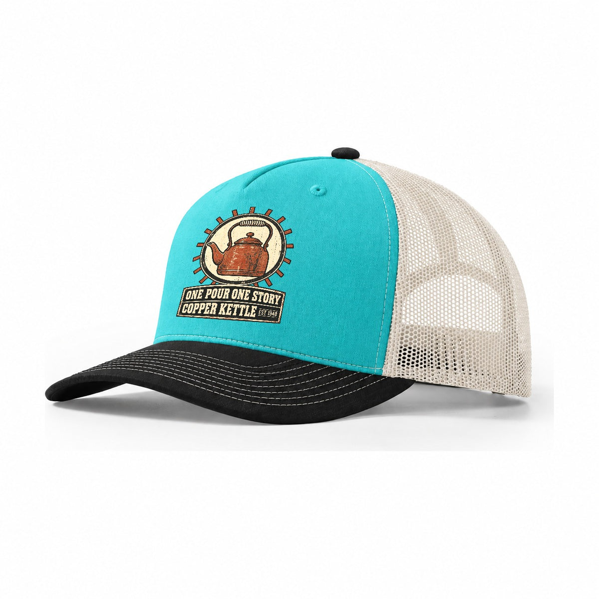 Copper Kettle Izakaya Rules Trucker Hat – Aqua Black White