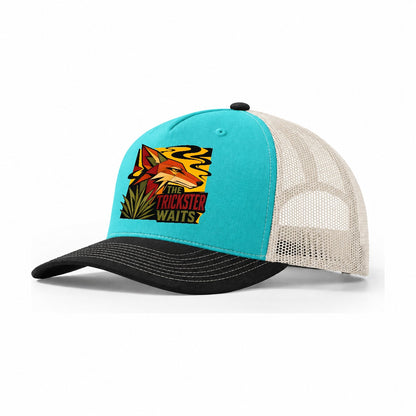 Coyote Desert Profile Trucker Hat – Aqua Black White