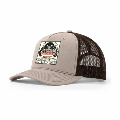 Crow Leftovers Slurp Club Trucker Hat – Khaki Brown
