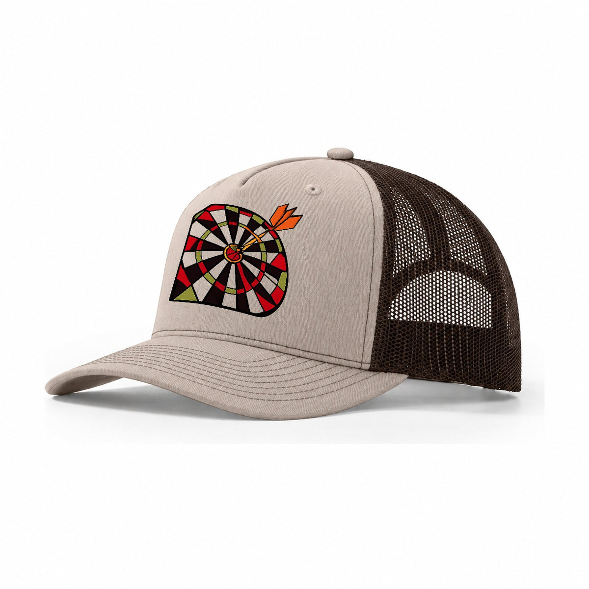Dart Bullseye Trucker Hat – Khaki Brown