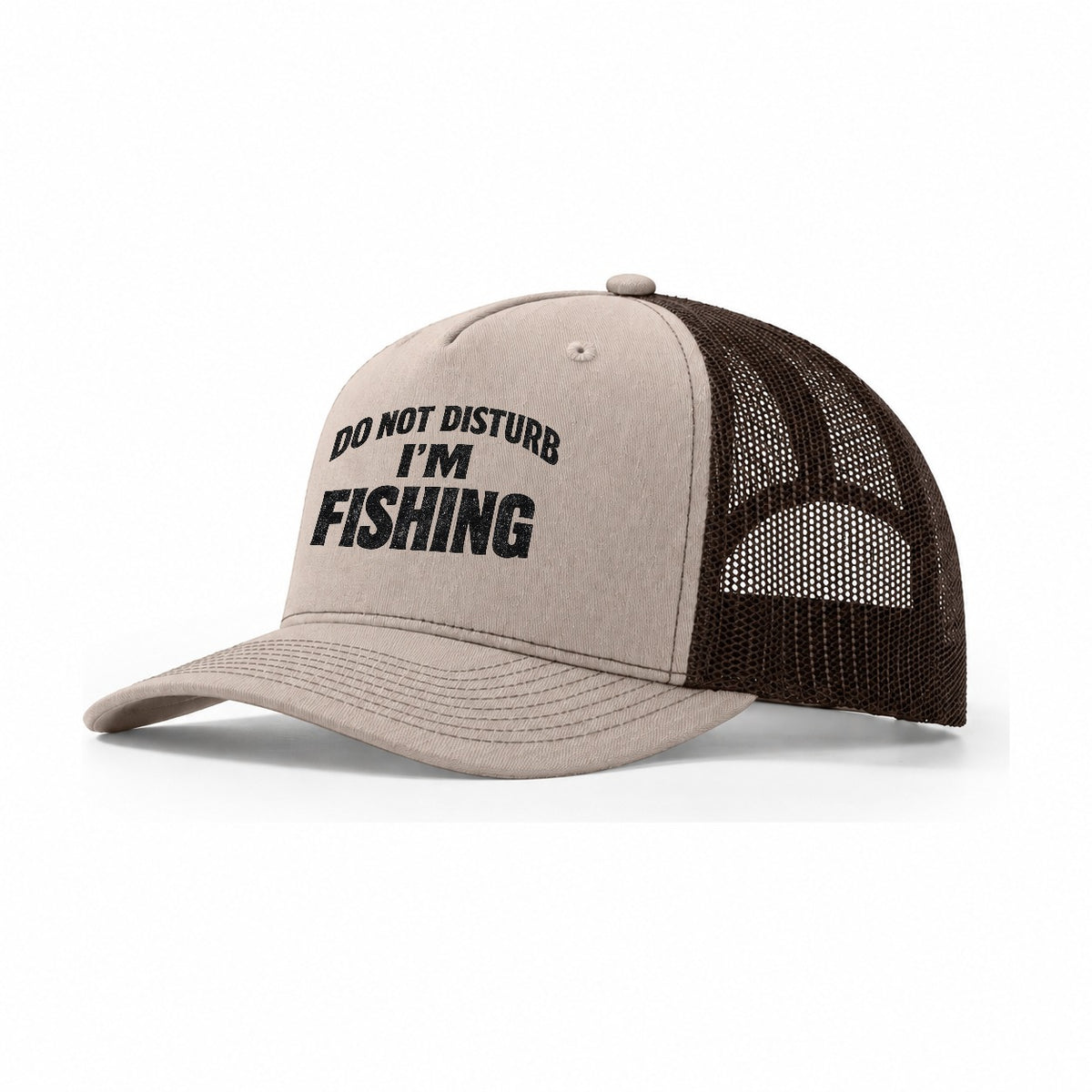 Do Not Disturb Fishing Trip Trucker Hat – Khaki Brown