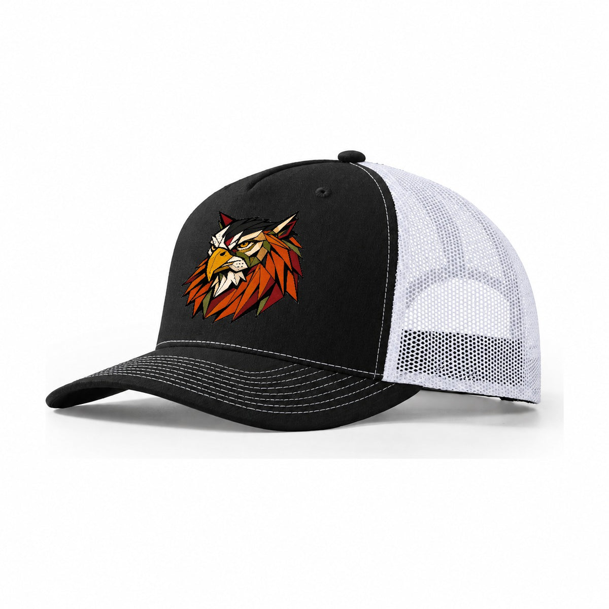 Griffin Head Portrait Trucker Hat – Black White