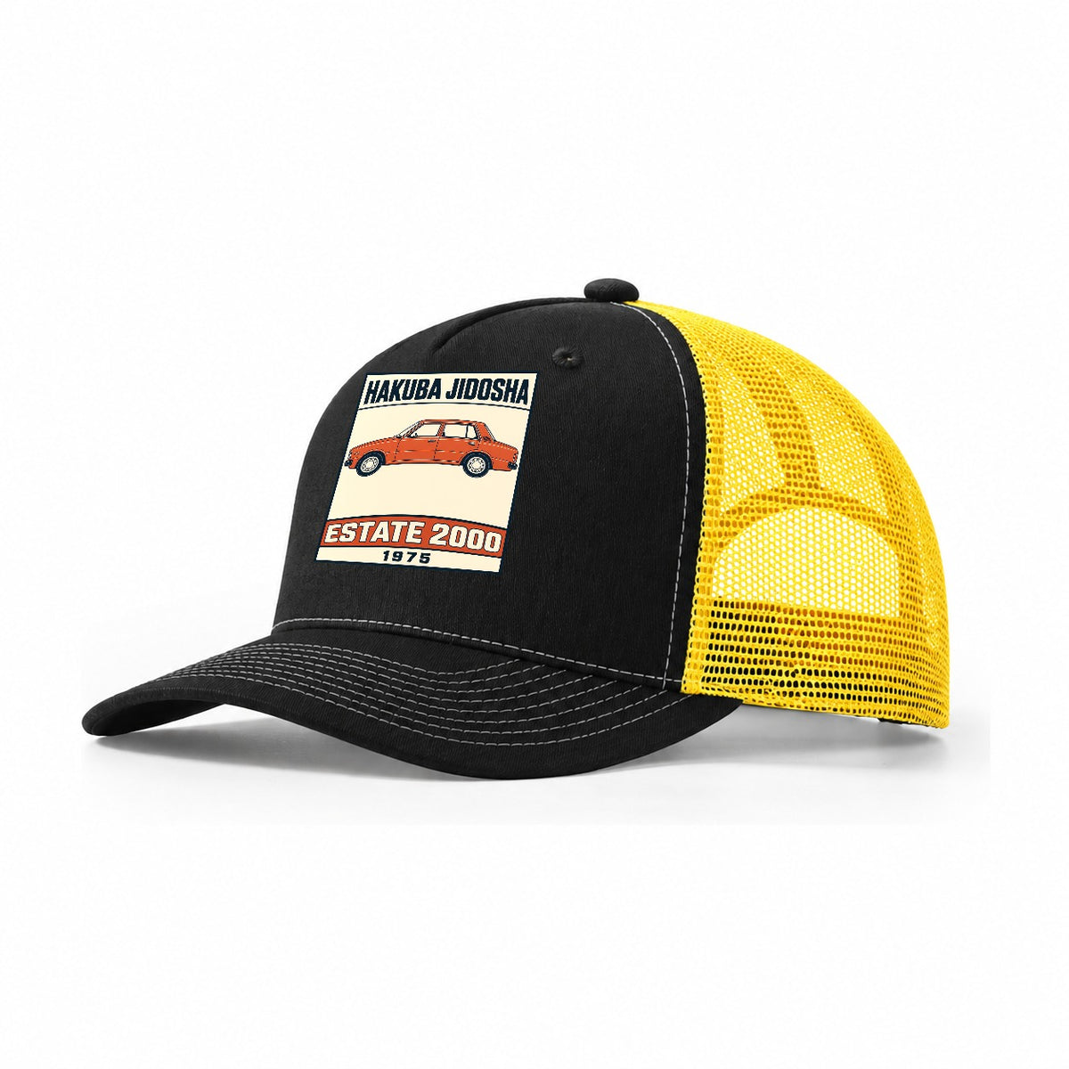 Hakuba Estate Showa Speed Plates Trucker Hat – Black Yellow