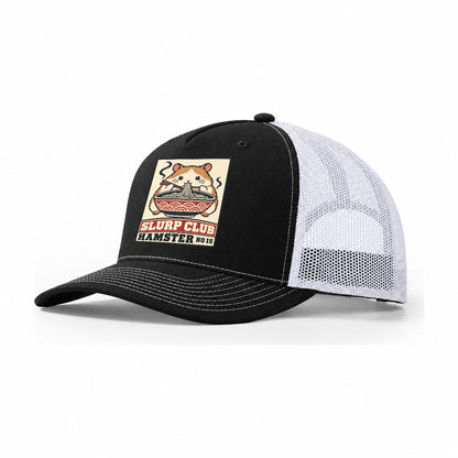 Hamster Mini Slurp Club Trucker Hat – Black White