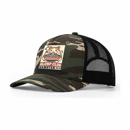 Hamster Mini Slurp Club Trucker Hat – Woodland Camo Black