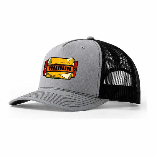 Harmonica Close Up Trucker Hat – Sport Grey Black