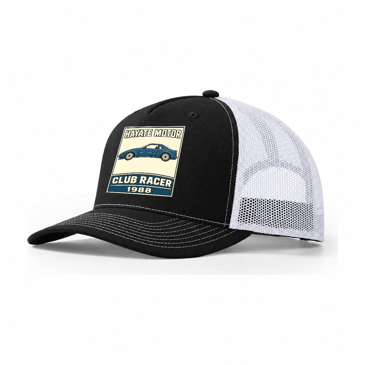 Hayabusa Club Racer Showa Speed Plates Trucker Hat – Black White