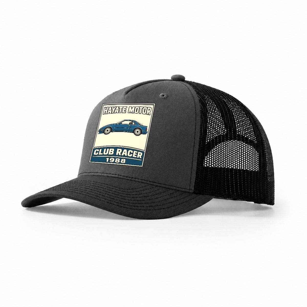 Hayabusa Club Racer Showa Speed Plates Trucker Hat – Dark Grey Black
