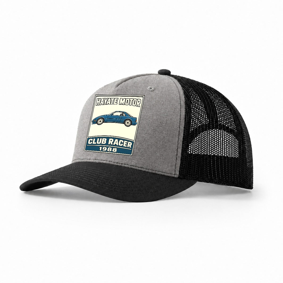 Hayabusa Club Racer Showa Speed Plates Trucker Hat – Grey Black