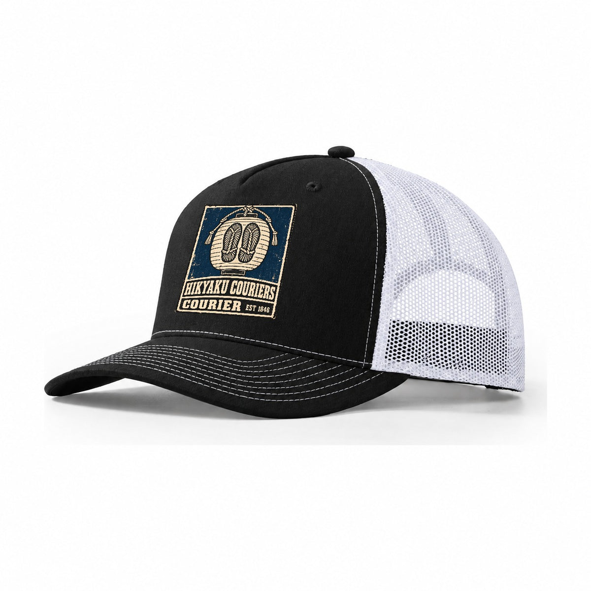Hikyaku Courier House Noren Trade Co Trucker Hat – Black White