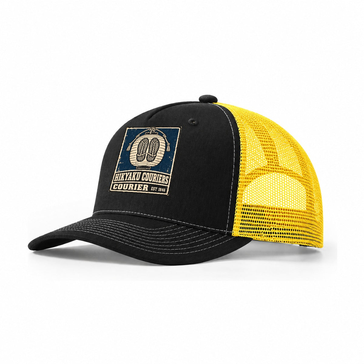 Hikyaku Courier House Noren Trade Co Trucker Hat – Black Yellow