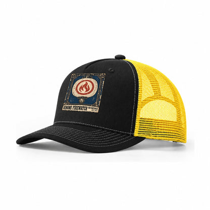 Hinomi Fire Watch Noren Trade Co Trucker Hat – Black Yellow