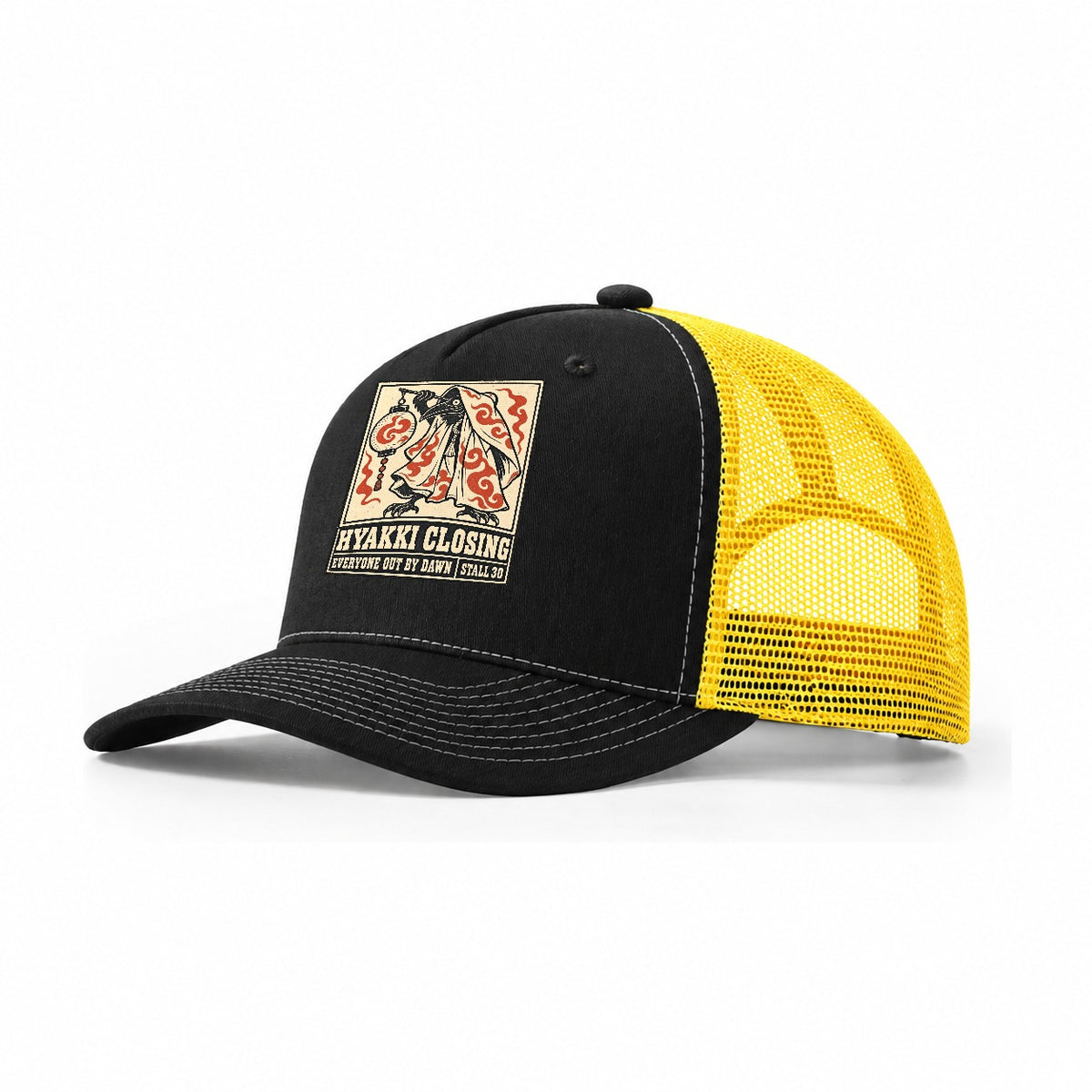 Hyakki Closing Yokai Night Market Trucker Hat – Black Yellow