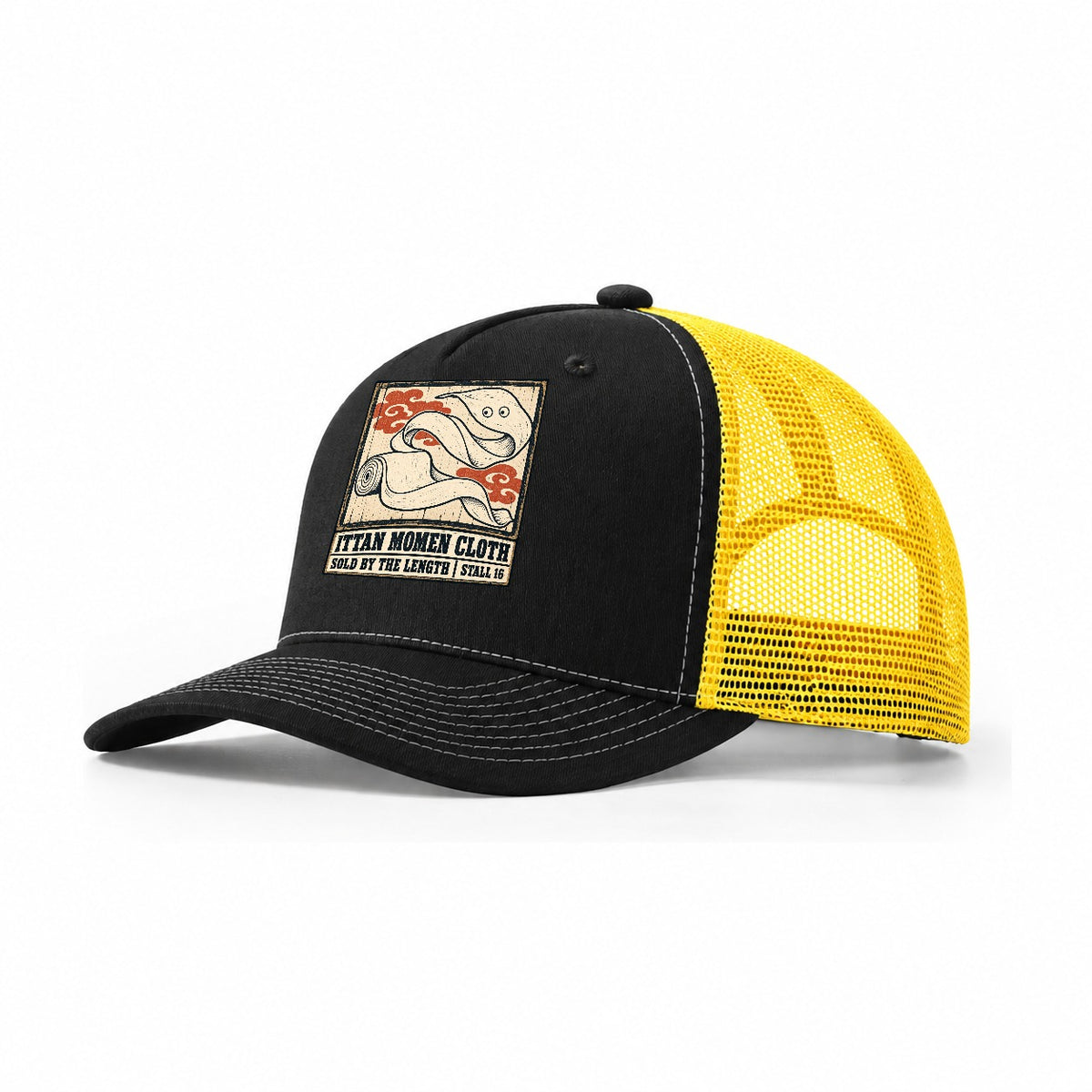 Ittan Momen Cloth Yokai Night Market Trucker Hat – Black Yellow