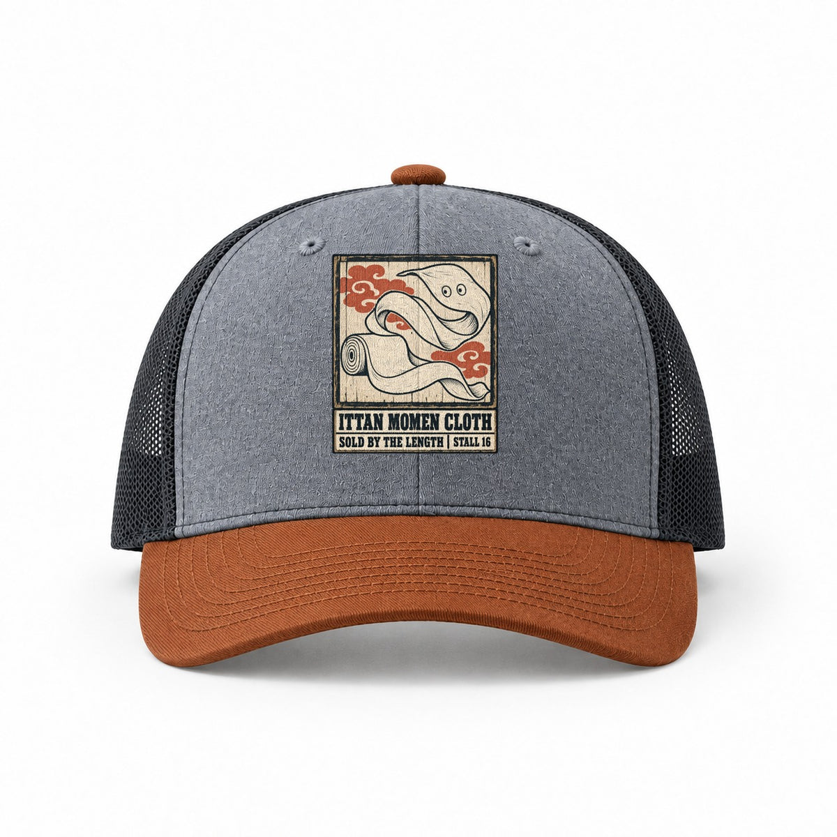Heather Grey-Rust-Charcoal — front view