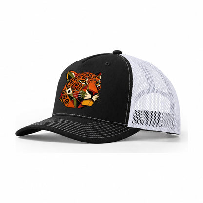 Jaguar Face Spotted Trucker Hat – Black White