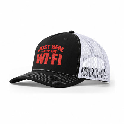 Just Here Wi Fi Trucker Hat – Black White