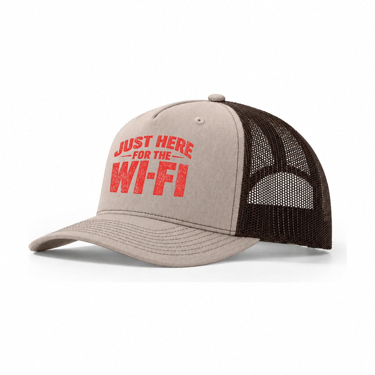 Just Here Wi Fi Trucker Hat – Khaki Brown