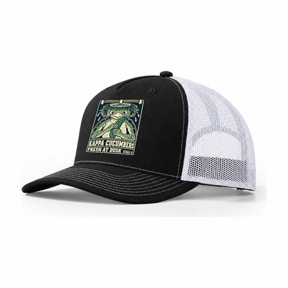 Kappa Cucumbers Yokai Night Market Trucker Hat – Black White