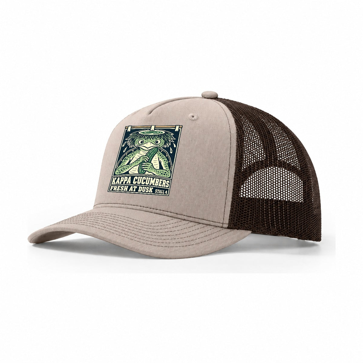 Kappa Cucumbers Yokai Night Market Trucker Hat – Khaki Brown